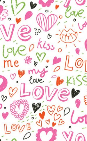 Click Props Hintergrund Vinyl mit Bild Love & Kisses 1,52 x 2,44m Nr. CP-590912